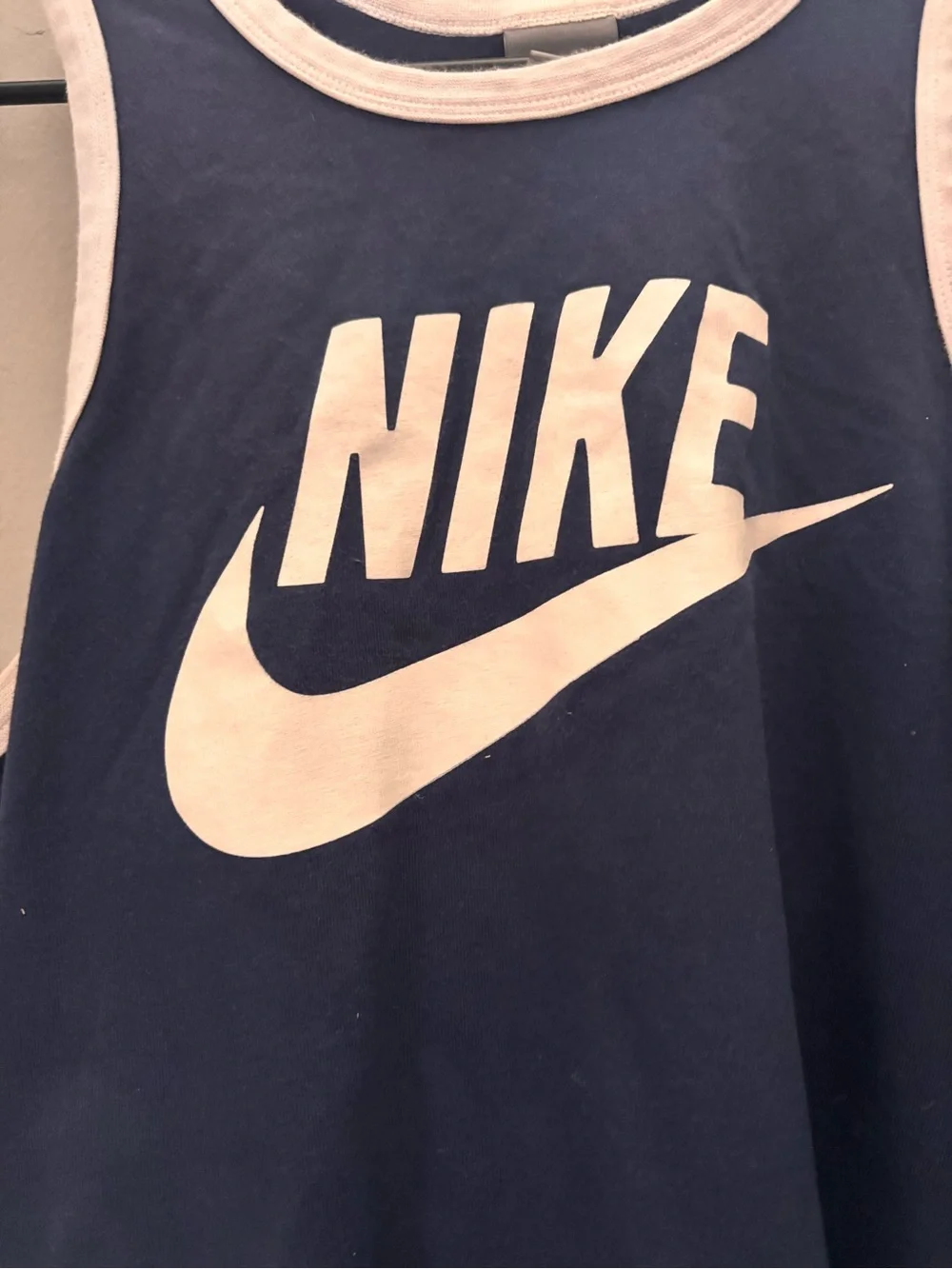 Nike Navy and White Girls' Logo Tank Top